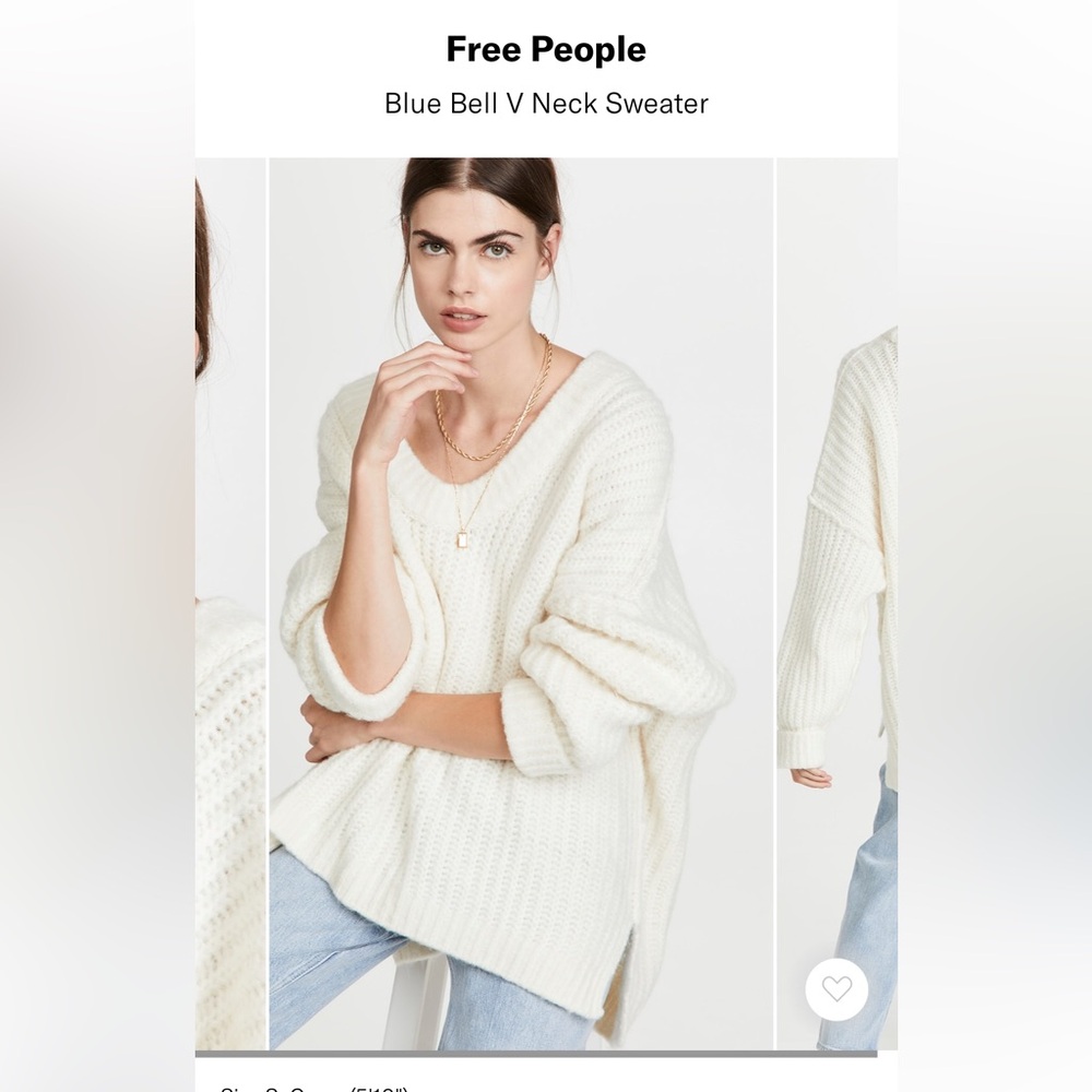 Free People Blue Bell Sweater! Ivory 🤍